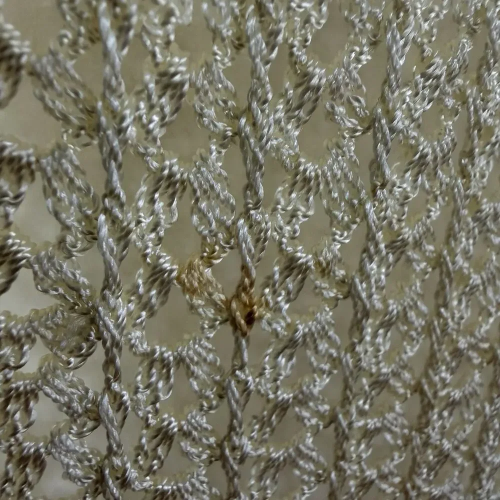 Vtg 70s Hand Crocheted Ivory Sweater Womens M Beaded Bohemian Boho Hippie